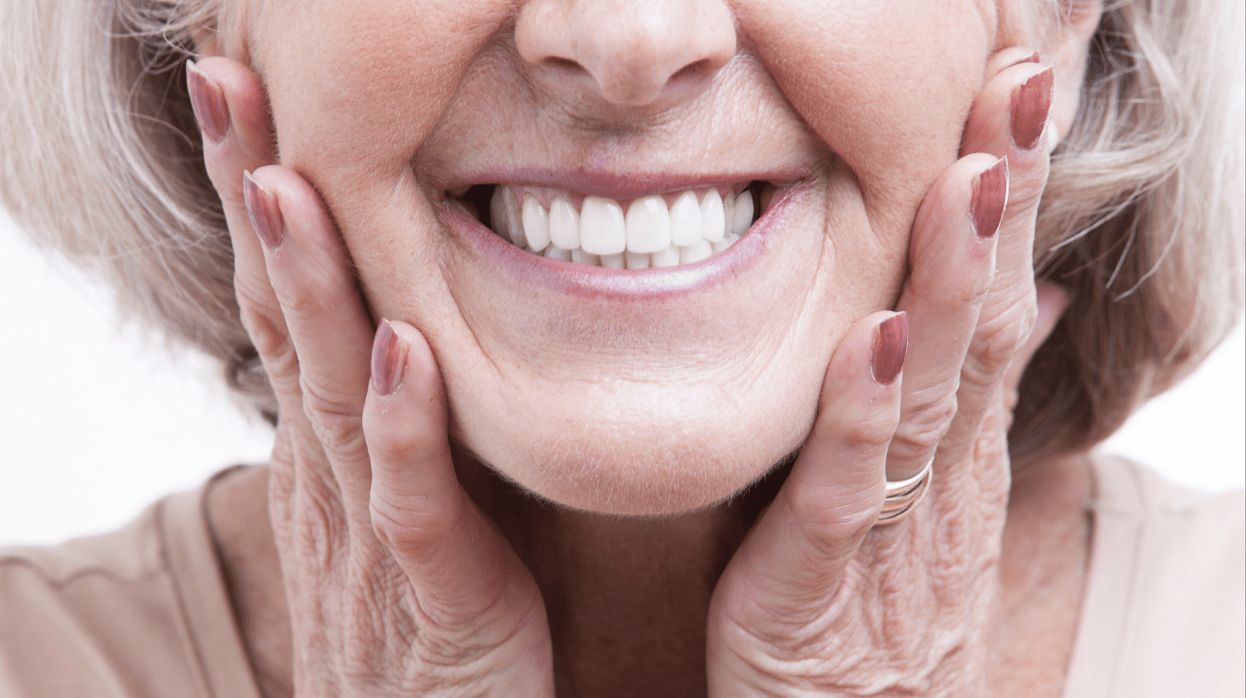 older woman with denture